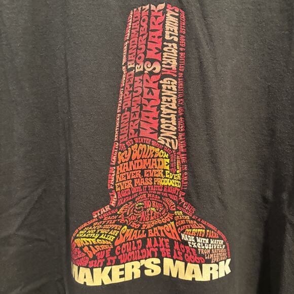 Maker’s Mark Shirt Mens Large Black Whiskey Bourbon Graphic Tee Canvas Bottle - Picture 4 of 11